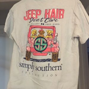 Simply Southern Medium T-shirt Jeep Hair don’t car